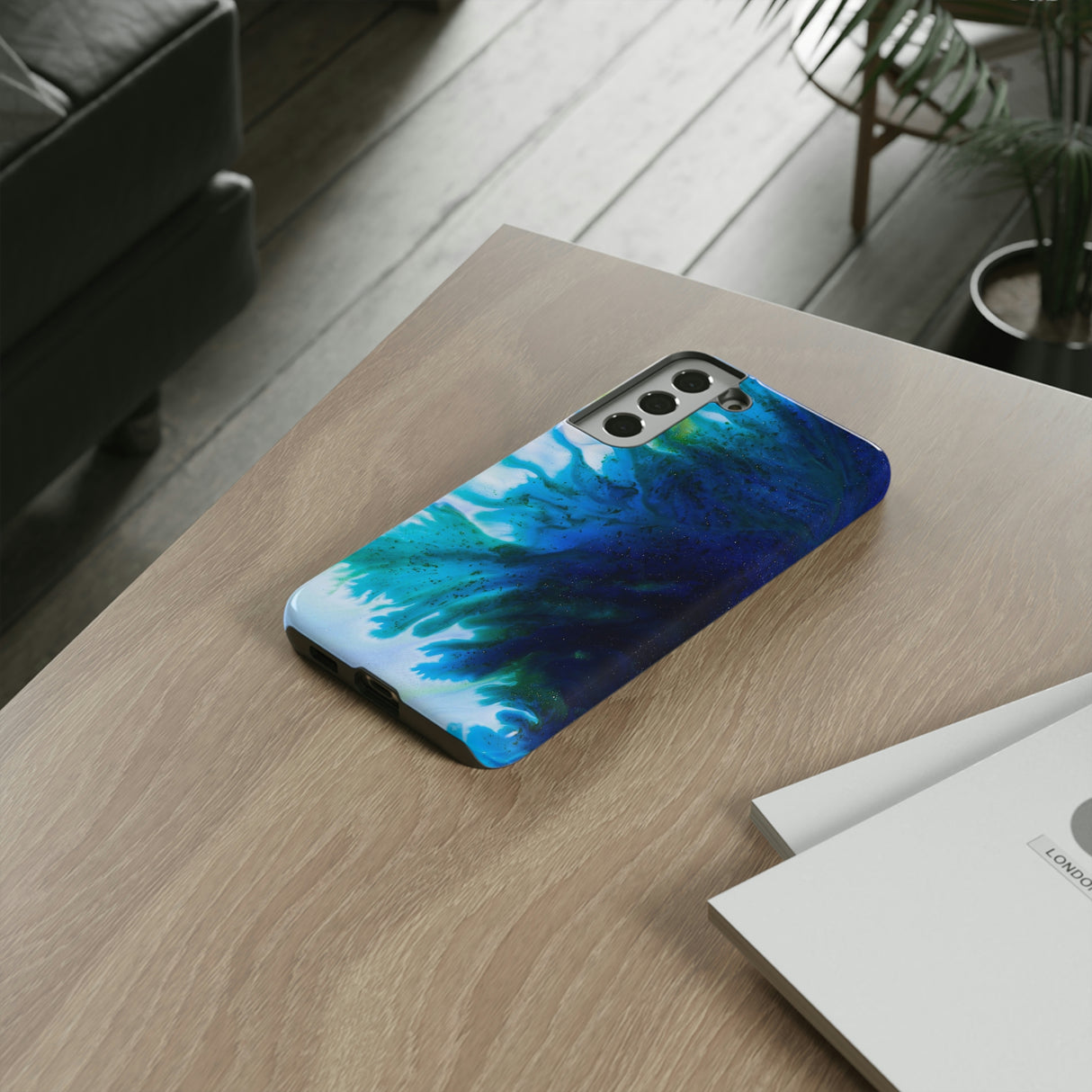 Blue Liquid Ink Art Android Case (Protective) Phone Case