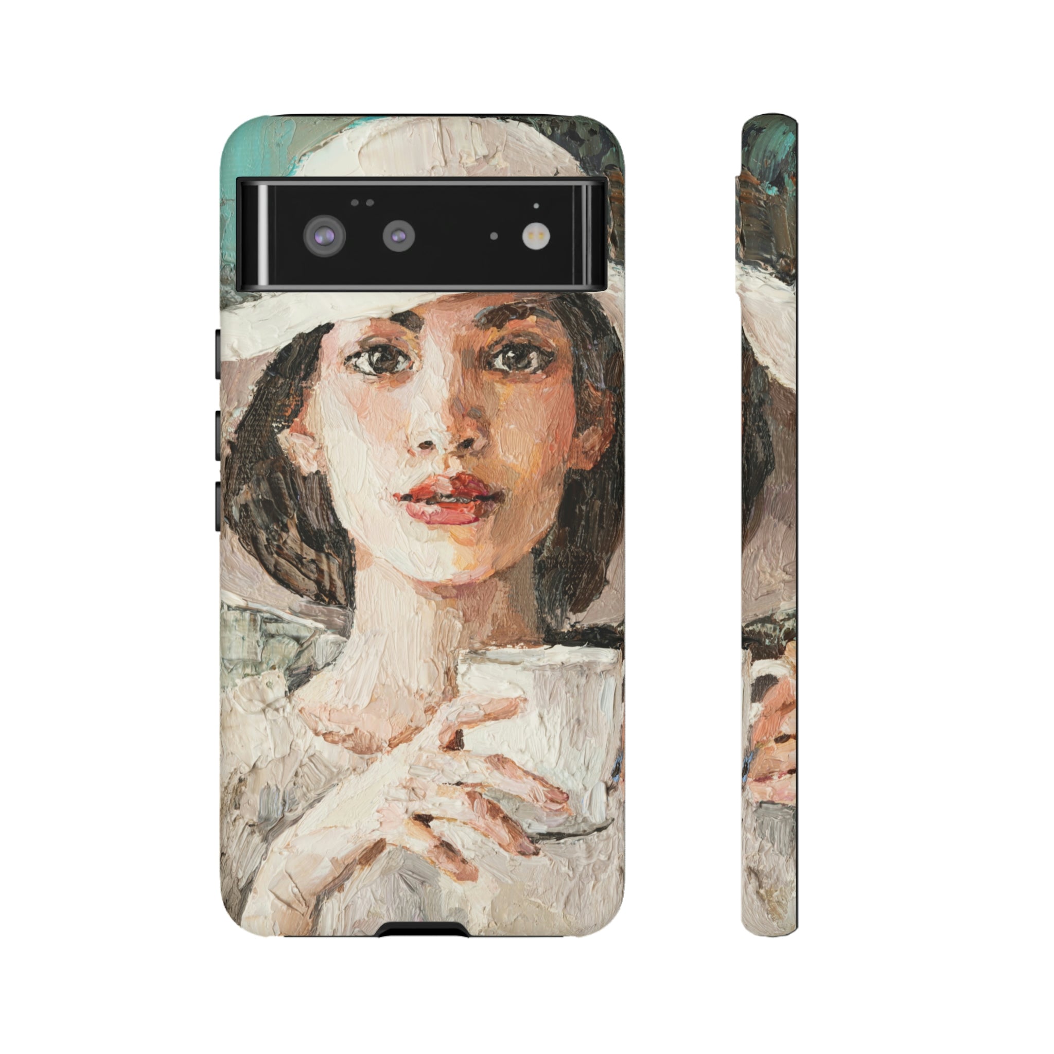 Lady White Hat Android Case (Protective) Google Pixel 6 Matte Phone Case