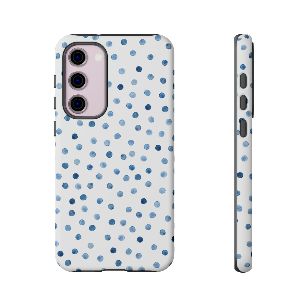 Blue Dots Pattern Android Case (Protective) Samsung Galaxy S23 Plus Matte Phone Case