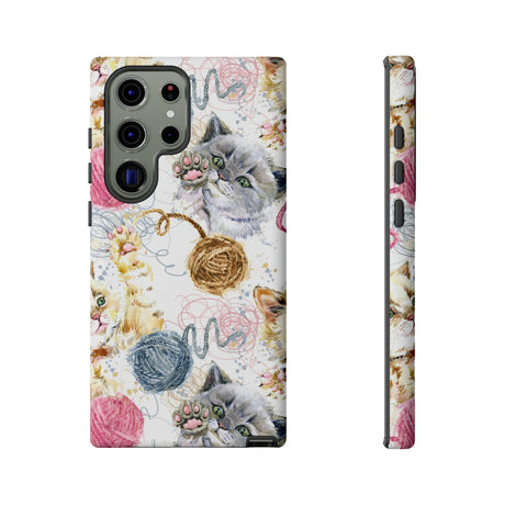 Cute Kitten Pattern Android Case (Protective) Samsung Galaxy S23 Ultra Matte Phone Case