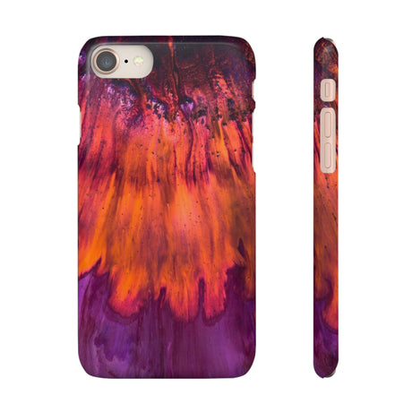 Orange Flow Ink Art iPhone Case (Slim) iPhone 8 Glossy Phone Case