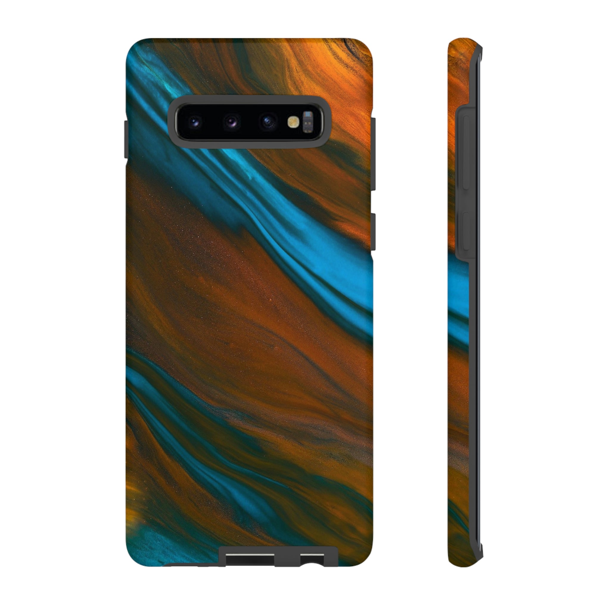 Orange Swipes Ink Art Android Case (Protective) Samsung Galaxy S10 Plus Matte Phone Case