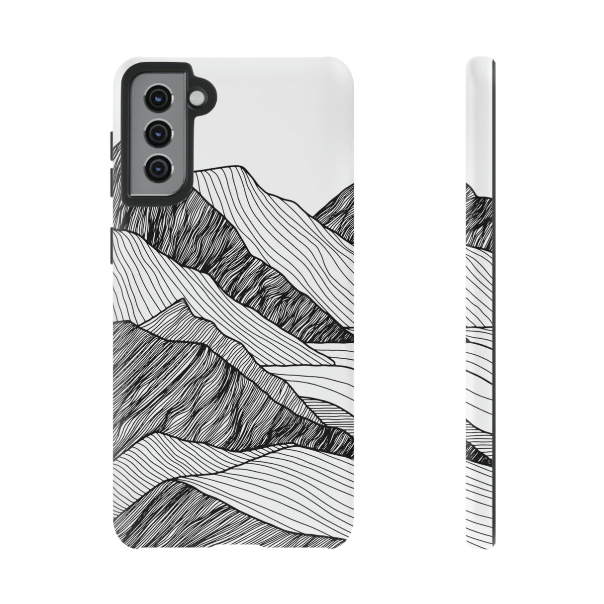 Mountain Line Art Android Case (Protective) Samsung Galaxy S21 Plus Matte Phone Case