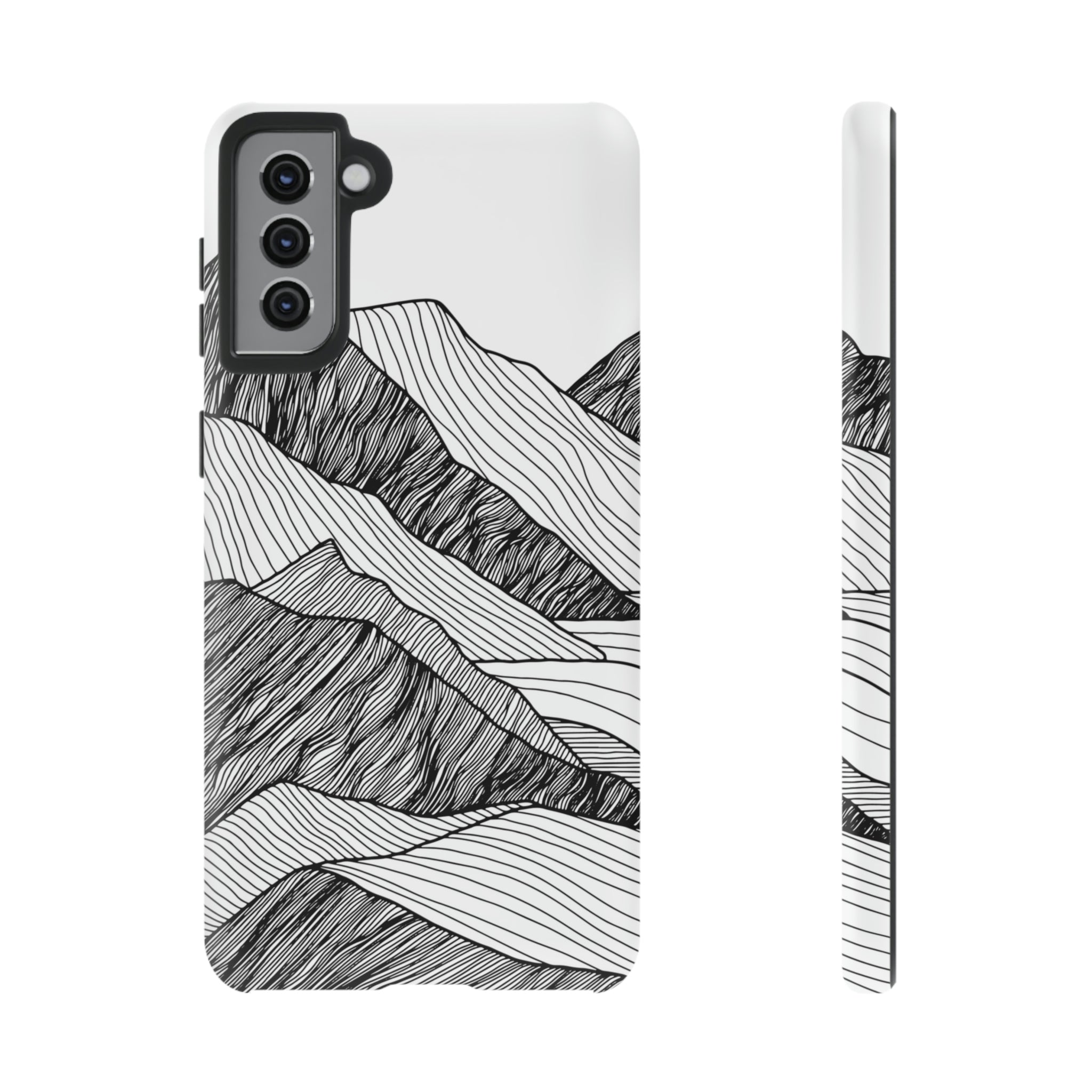 Mountain Line Art Android Case (Protective) Samsung Galaxy S21 Plus Matte Phone Case