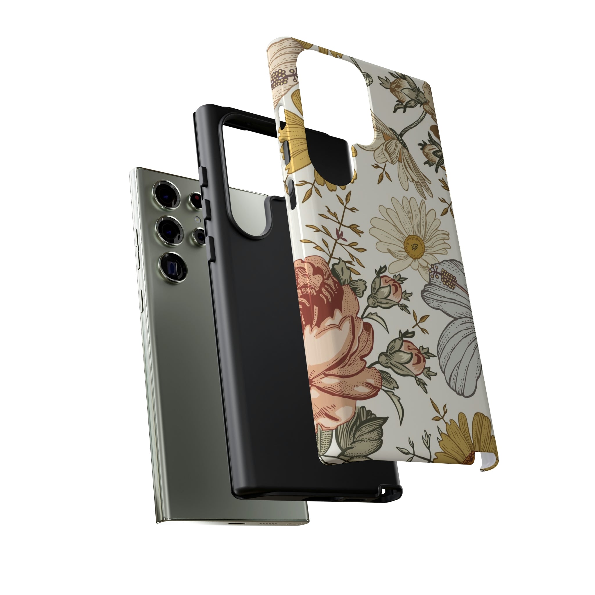 Linear Vintage Flower Samsung Case (Protective) Phone Case