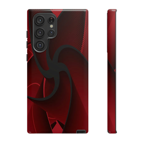 Red Liquid Spiral Android Case (Protective) Samsung Galaxy S22 Ultra Glossy Phone Case