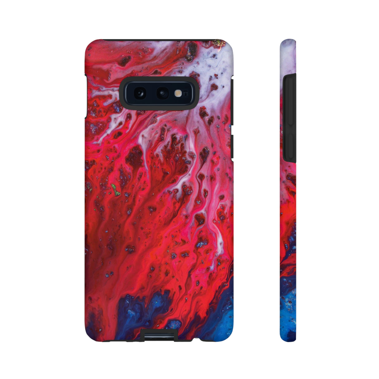 Bright Red Ink Art Android Case (Protective) Samsung Galaxy S10E Matte Phone Case