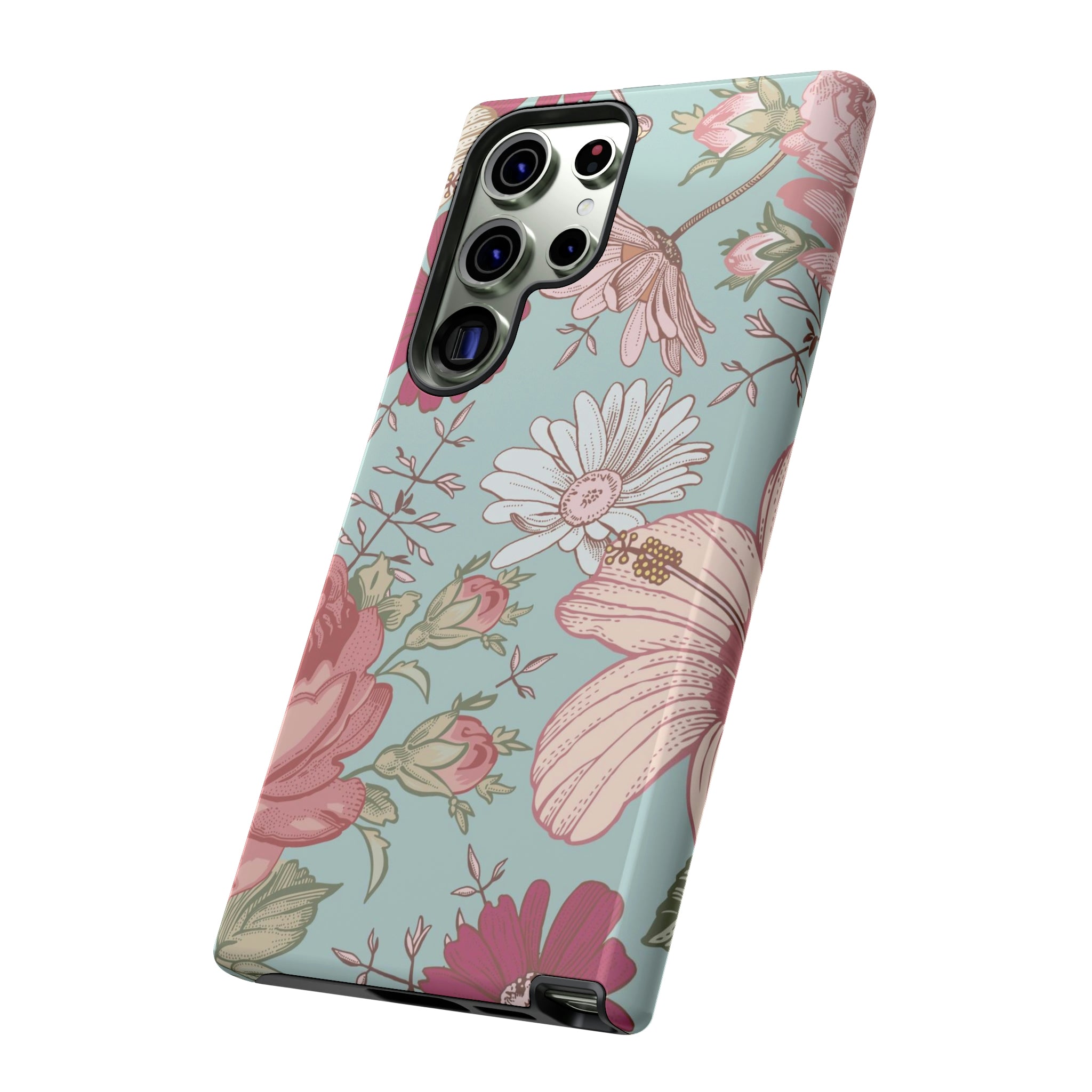 Hibiscus Vintage Flower Samsung Case (Protective) Phone Case