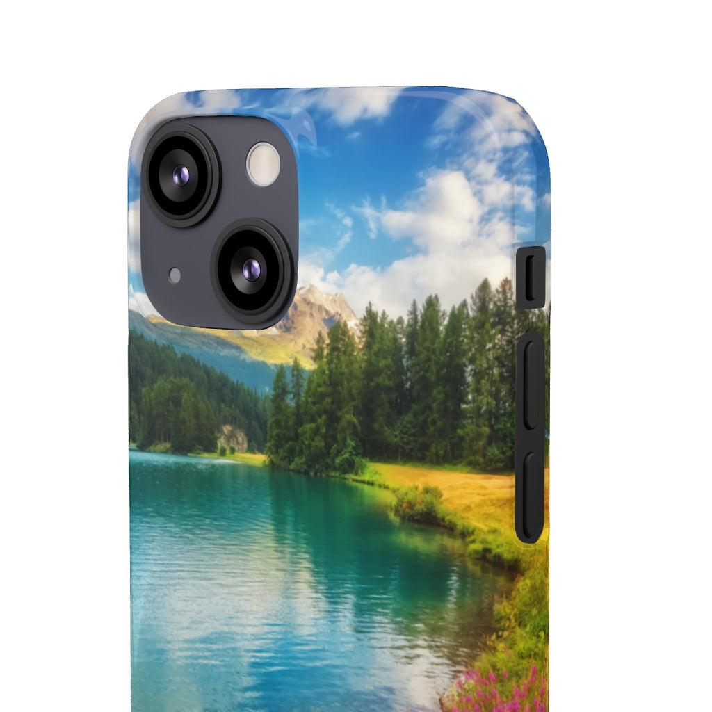 Fantastic Azure Alpine Lake Samsung/iPhone (Slim) iPhone 13 Mini Glossy Phone Case