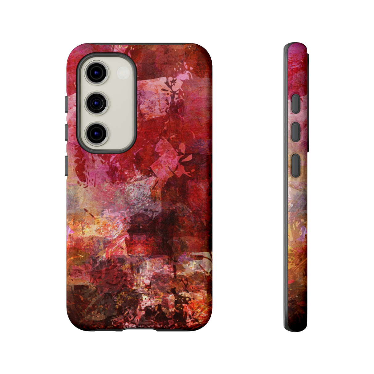 Red Grunge Android Case (Protective) Samsung Galaxy S23 Glossy Phone Case