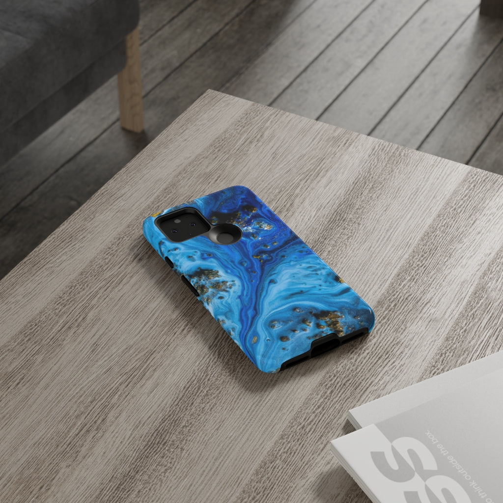 Blue Ice Melt Ink Art Android Case (Protective) Phone Case