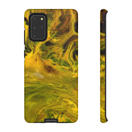 Liquid Yellow Ink Art Android Case (Protective) Samsung Galaxy S20+ Glossy Phone Case