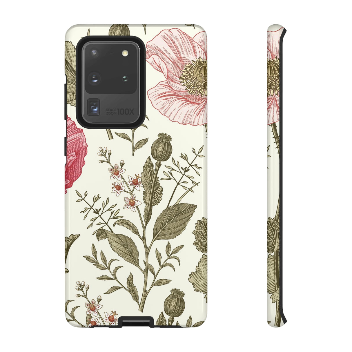 Poppy Purple Vintage Flower Samsung Case (Protective) Samsung Galaxy S20 Ultra Glossy Phone Case