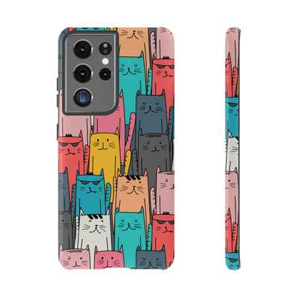 Colorful Cats Android Case (Protective) Samsung Galaxy S21 Ultra Glossy Phone Case