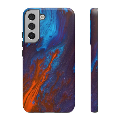 Orange Flame Ink Art Android Case (Protective) Samsung Galaxy S22 Plus Matte Phone Case