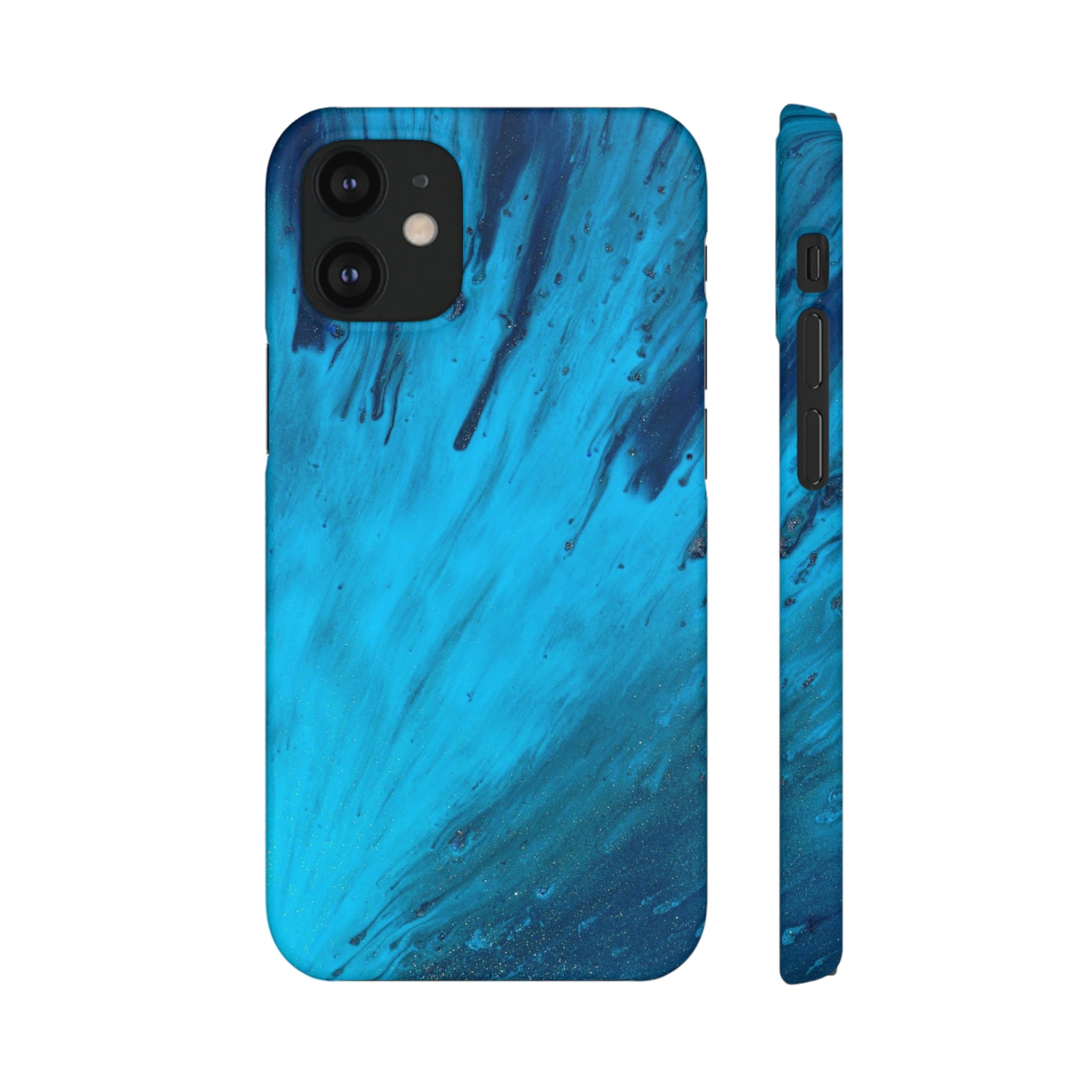 Light Blue Ink Art iPhone Case (Slim) iPhone 12 Mini Matte Phone Case