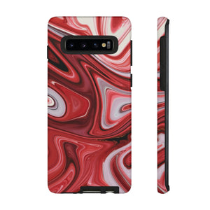 Red White Liquid Android Case (Protective) Samsung Galaxy S10 Glossy Phone Case