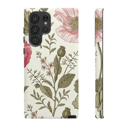 Poppy Purple Vintage Flower Samsung Case (Protective) Samsung Galaxy S22 Ultra Matte Phone Case