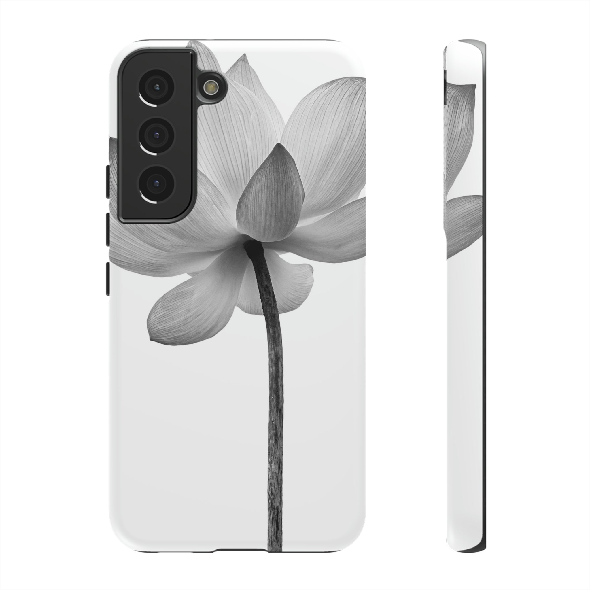 Black White Lotus Android Case (Protective) Samsung Galaxy S22 Matte Phone Case