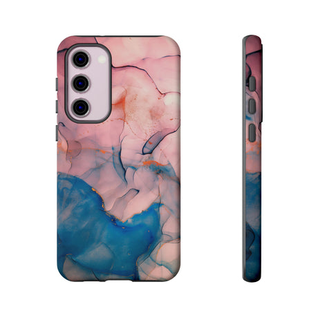 Pink Alcohol ink Marble Android Case (Protective) Samsung Galaxy S23 Plus Matte Phone Case