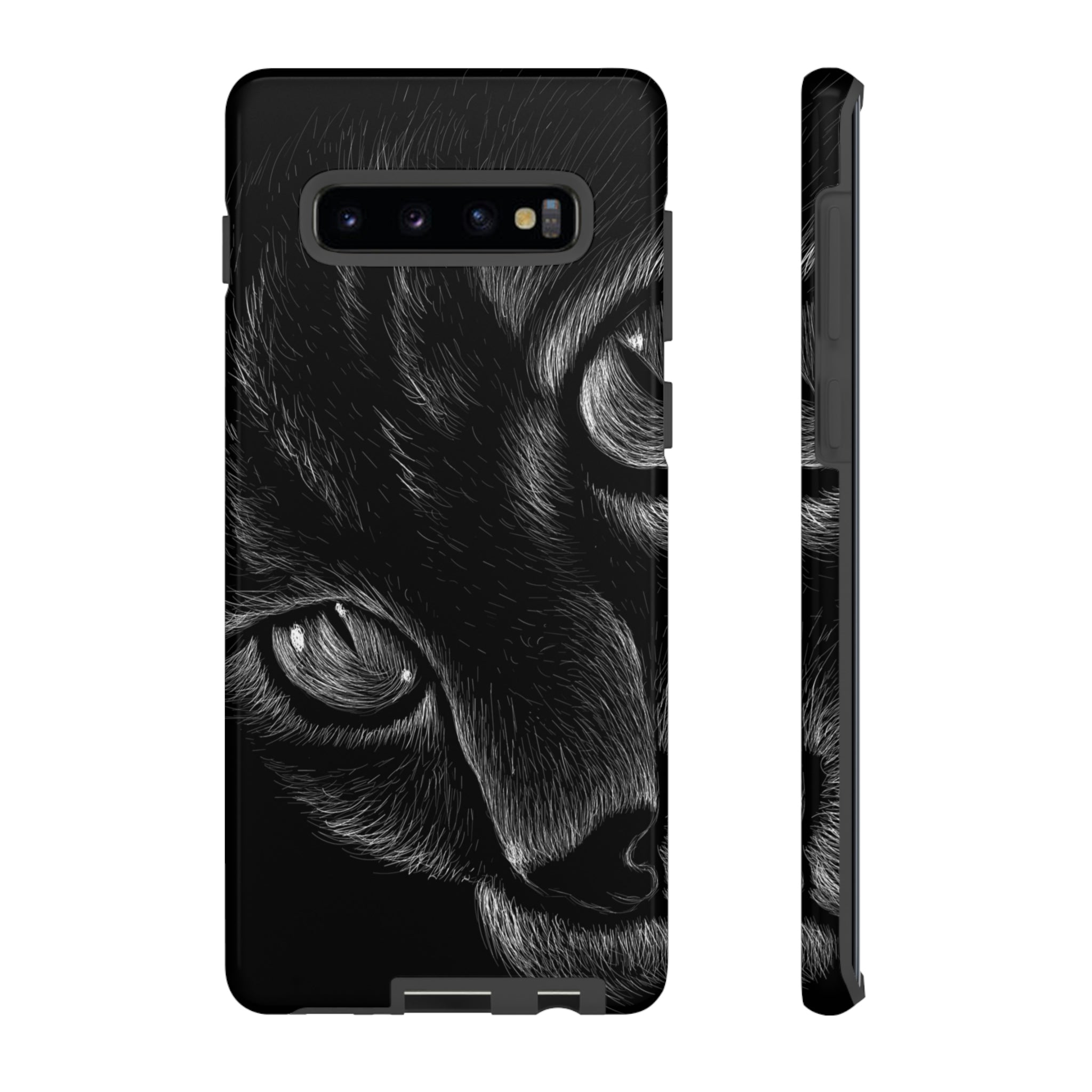 Pencil Drawing Cat Android Case (Protective) Samsung Galaxy S10 Plus Glossy Phone Case