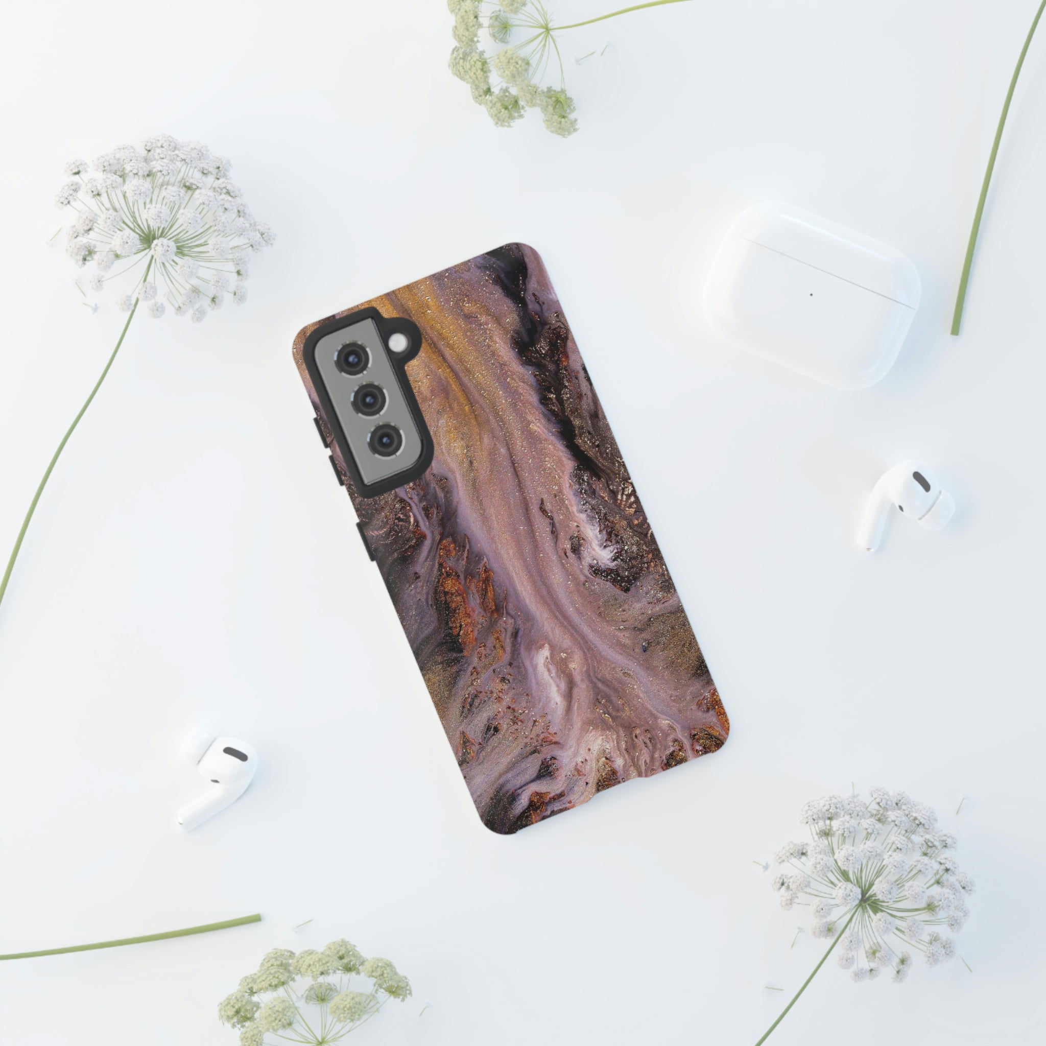 Pink Marble Ink Art Android Case (Protective) Phone Case