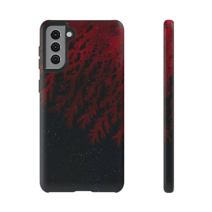 Dark Red Space Ink Art Android Case (Protective) Samsung Galaxy S21 Plus Matte Phone Case