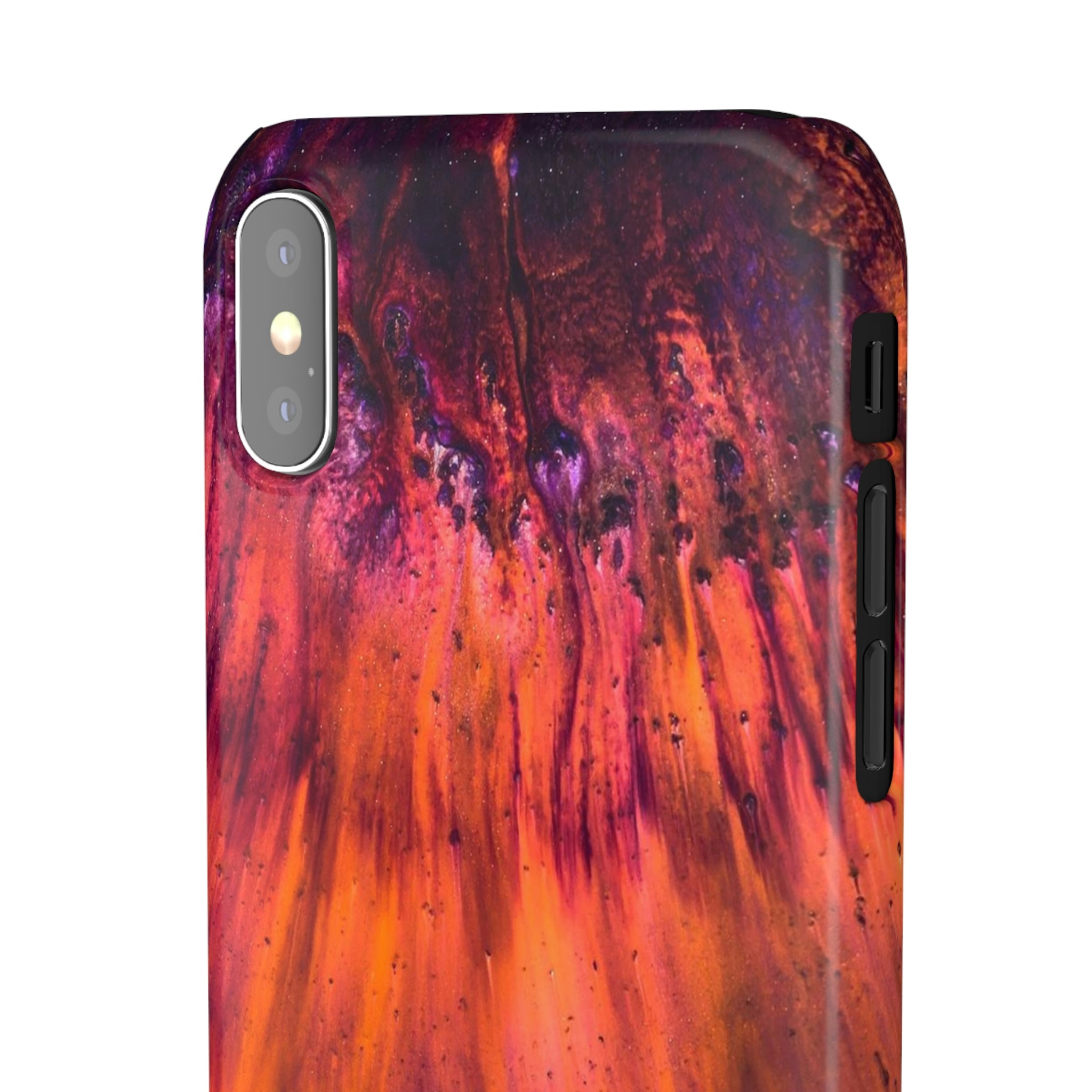 Orange Flow Ink Art iPhone Case (Slim) Phone Case