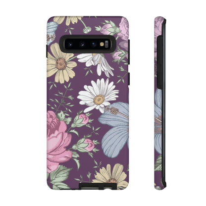 Purple Grass Vintage Flower Samsung Case (Protective) Samsung Galaxy S10 Matte Phone Case