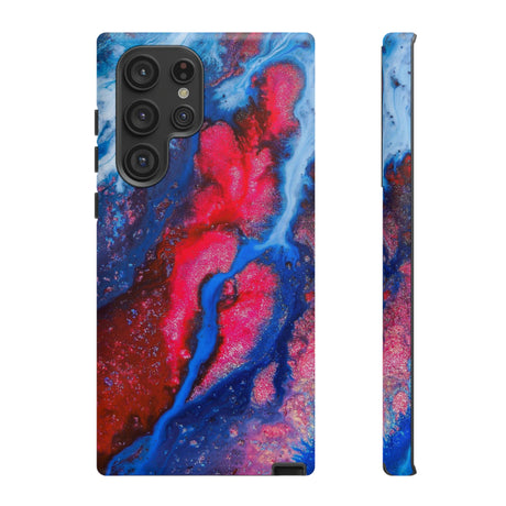 Red n Blue Ink Art Android Case (Protective) Samsung Galaxy S22 Ultra Matte Phone Case