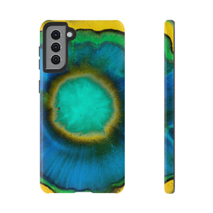 Neon Blue Ink Art Android Case (Protective) Samsung Galaxy S21 Plus Glossy Phone Case