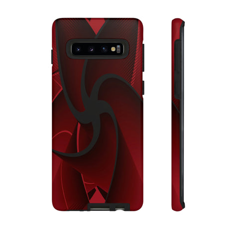 Red Liquid Spiral Android Case (Protective) Samsung Galaxy S10 Matte Phone Case