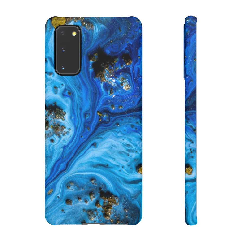 Blue Ice Melt Ink Art Android Case (Slim) Samsung Galaxy S20 Matte Phone Case