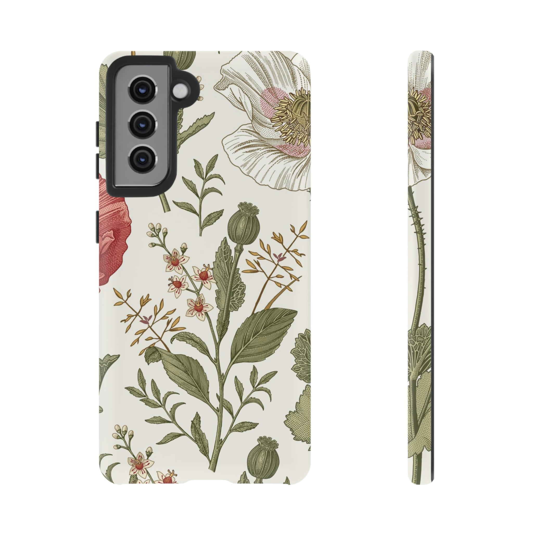 Poppy Vintage Flower Samsung Case (Protective) Samsung Galaxy S21 Matte Phone Case