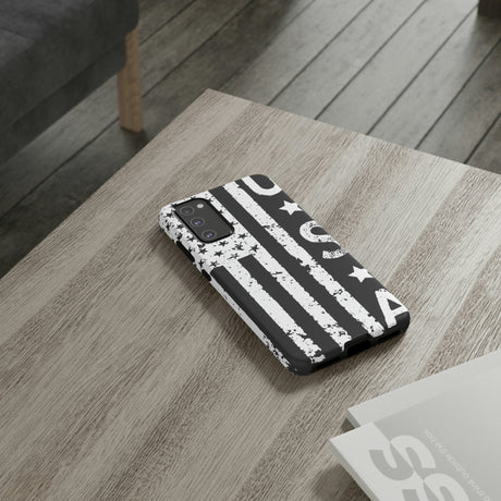 Black n White U.S Flag Android Case (Protective) Phone Case