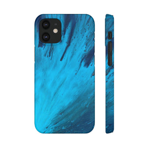 Light Blue Ink Art iPhone Case (Slim) iPhone 12 Mini Glossy Phone Case