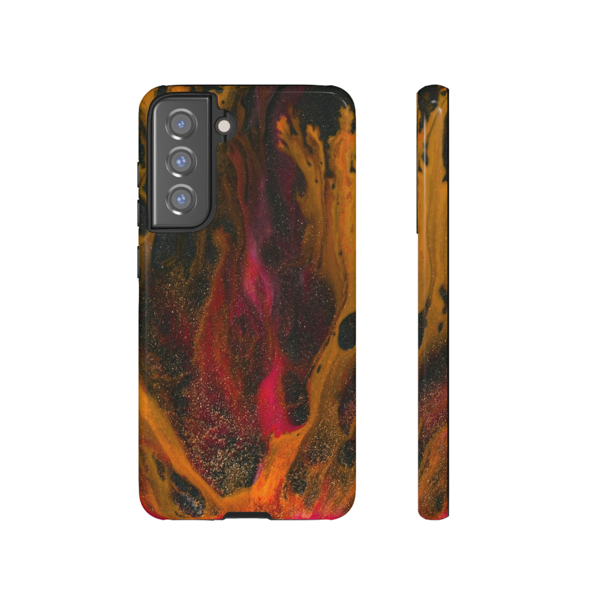 Bon Fire Ink Art Android Case (Protective) Samsung Galaxy S21 FE Glossy Phone Case