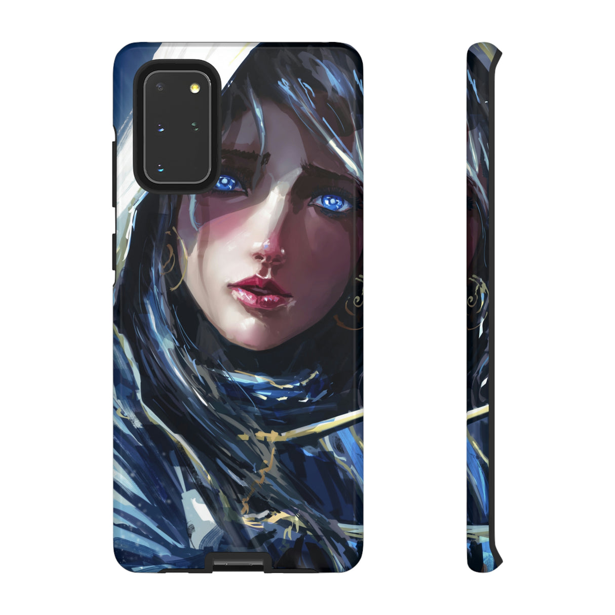 Paladin Girl Blue Eyes Android Case (Protective) Samsung Galaxy S20+ Glossy Phone Case