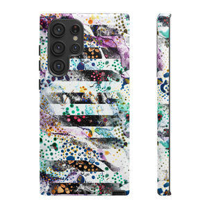 Abstract Green Purple Android Case (Protective) Samsung Galaxy S22 Ultra Glossy Phone Case