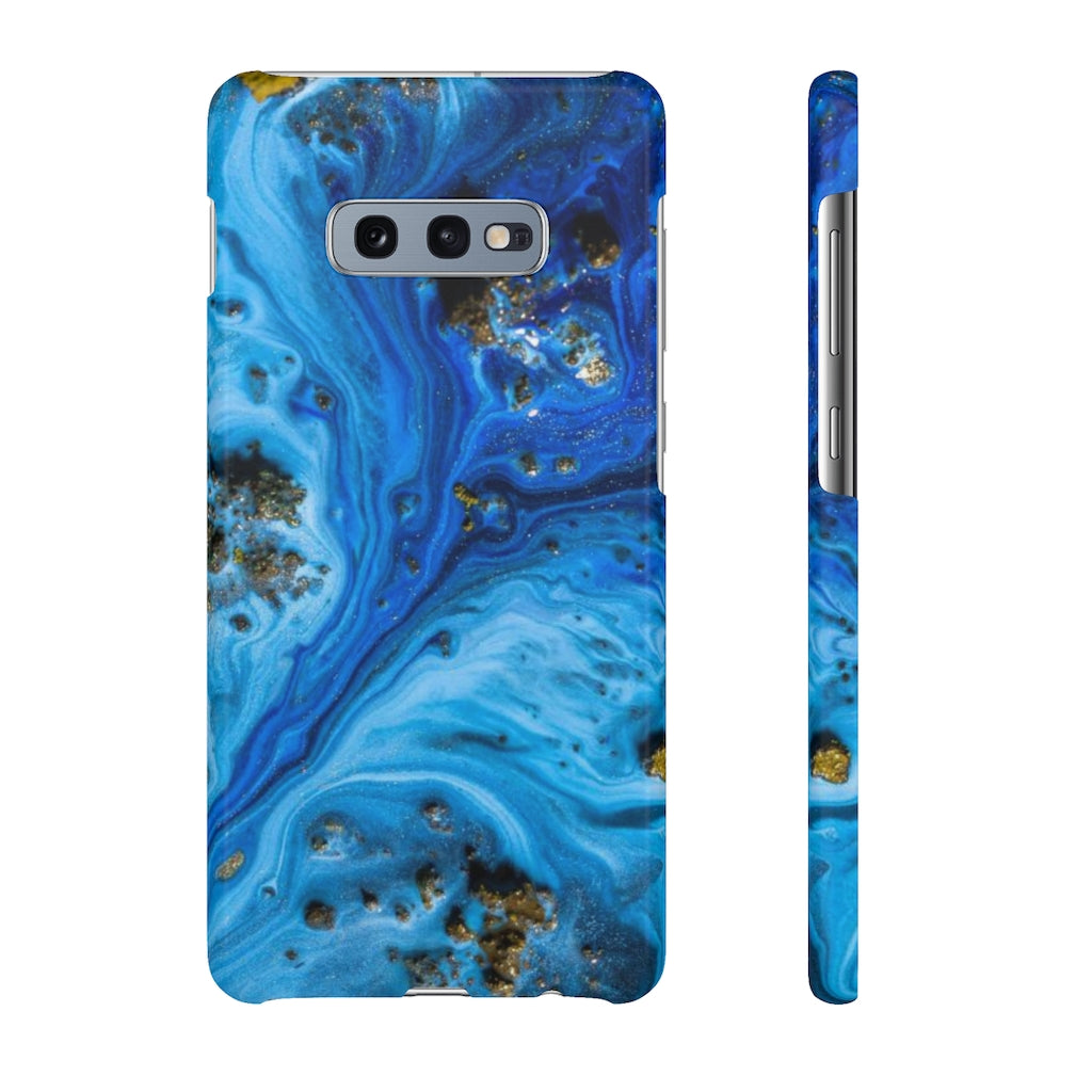 Blue Ice Melt Ink Art Android Case (Slim) Samsung Galaxy S10E Glossy Phone Case