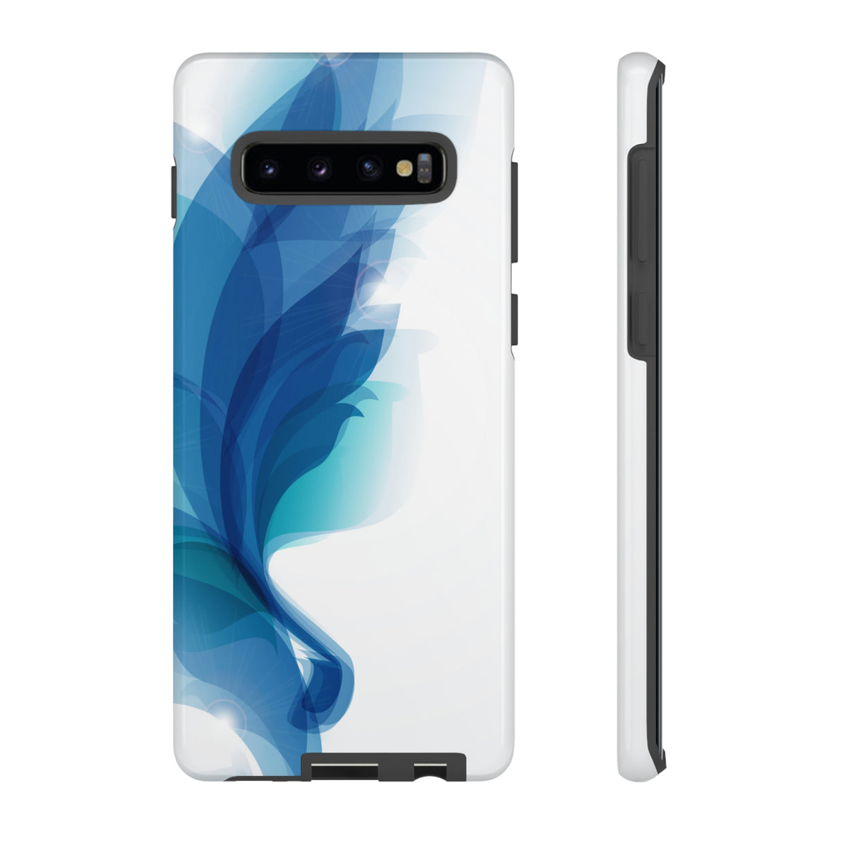 Blue Feathers Android Case (Protective) Samsung Galaxy S10 Plus Glossy Phone Case