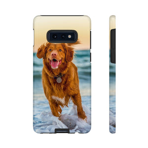 Happy Beach Dog Android Case (Protective) Samsung Galaxy S10E Glossy Phone Case