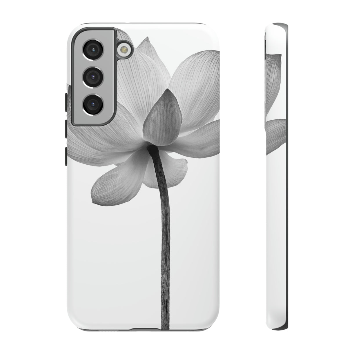 Black White Lotus Android Case (Protective) Samsung Galaxy S22 Plus Matte Phone Case