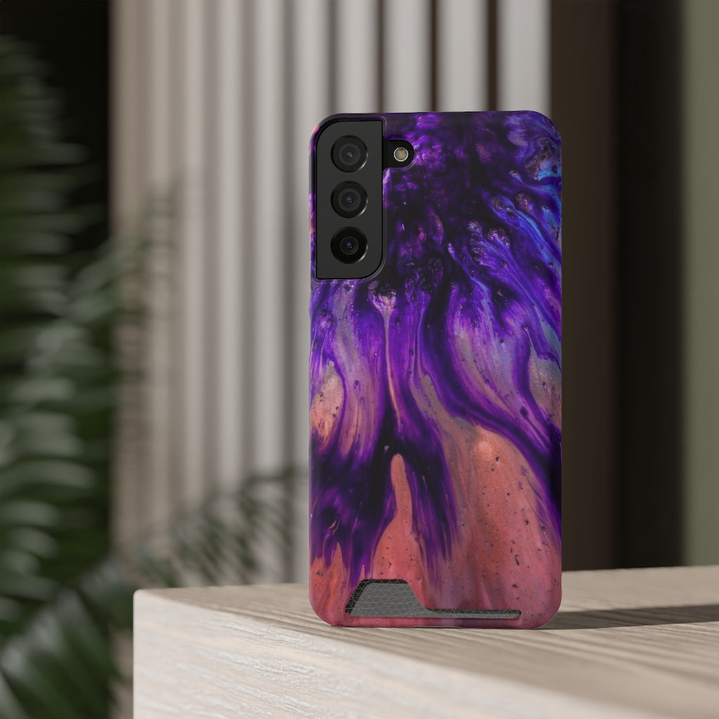 Purple Flow Ink Art Android Case (Card) Phone Case