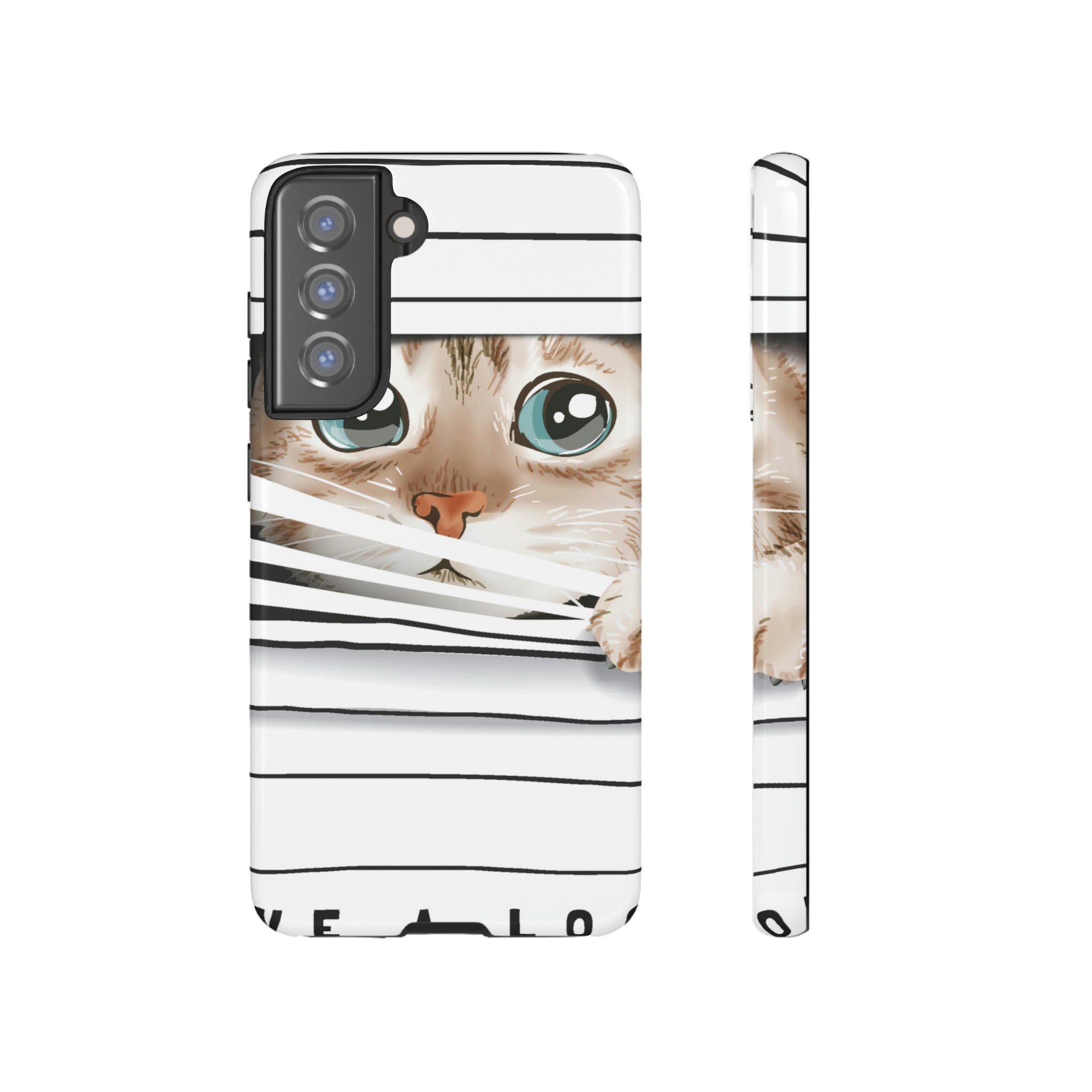 Cute Cat Window Android Case (Protective) Samsung Galaxy S21 FE Glossy Phone Case