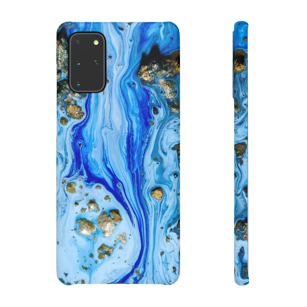 Blue Ice Ink Art Android Case (Slim) Samsung Galaxy S20+ Matte Phone Case