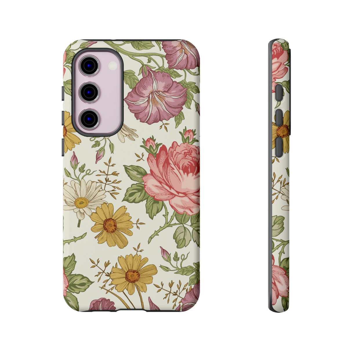 Fabric Vintage Flower Samsung Case (Protective) Samsung Galaxy S23 Plus Matte Phone Case