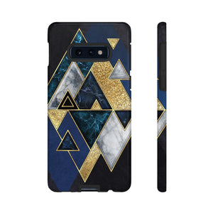 Dark Blue Geometric Android Case (Protective) Samsung Galaxy S10E Glossy Phone Case