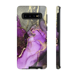 Purple Marble & Gold Android Case (Protective) Samsung Galaxy S10 Glossy Phone Case