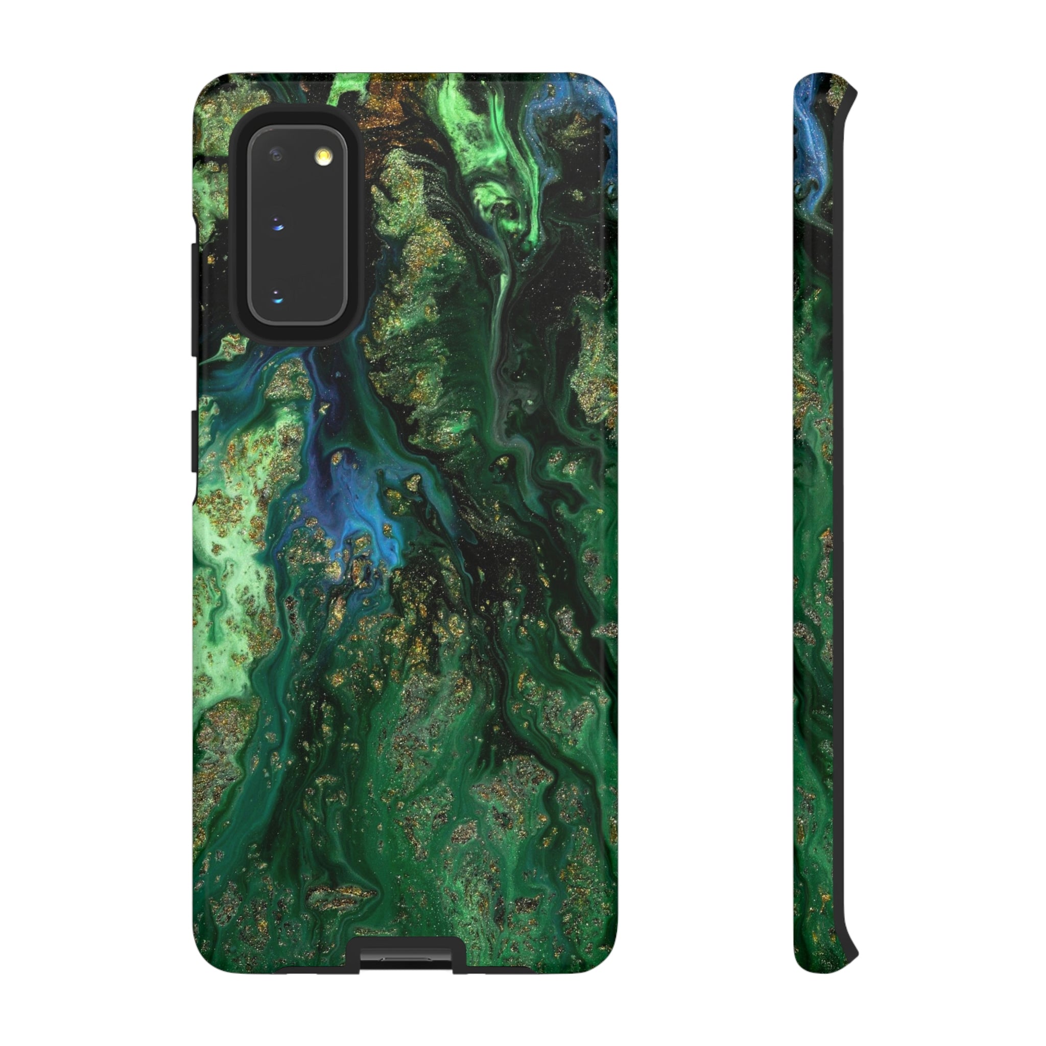 Green Liquid Marble Ink Art Android Case (Protective) Samsung Galaxy S20 Glossy Phone Case